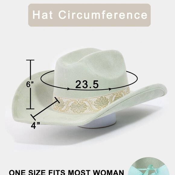 Trendy Flower Band Cowboy Hat